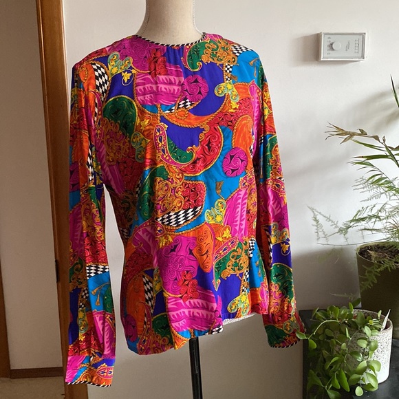 🦚 Silk Vintage Dana Buchaman size 10 - Picture 1 of 5